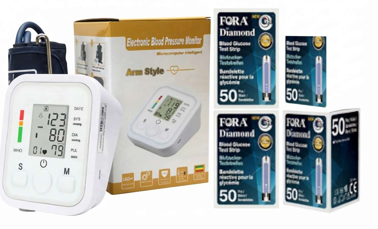 Arm Style BP Monitor + FORA Diamond Test Strips