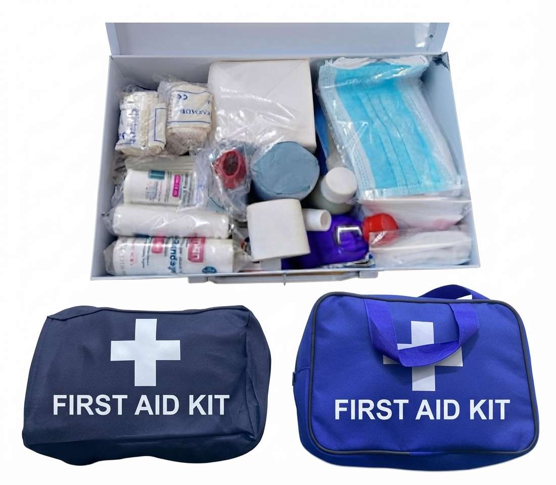First Aid Kit Collection — Metal Box + Fabric Bag