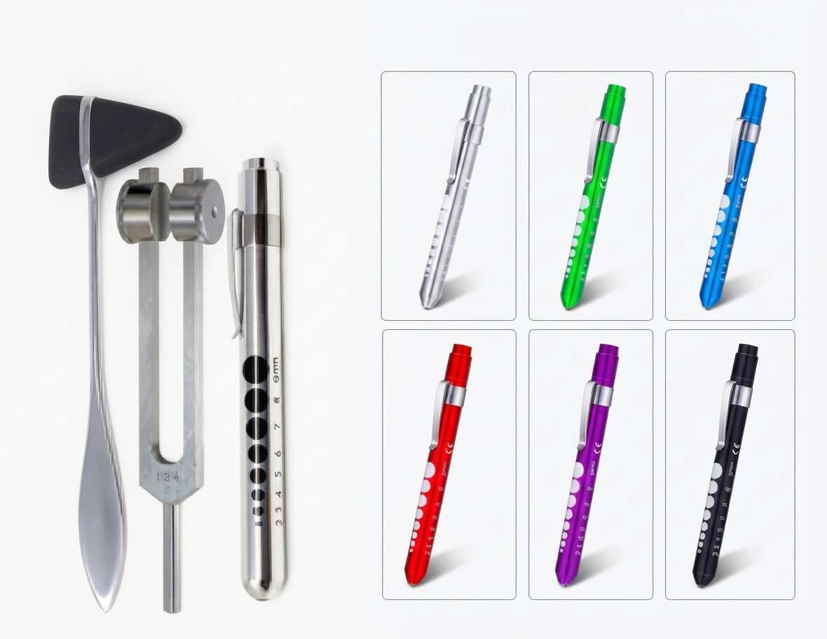 Neurological Exam Kit + Colourful Penlights Set
